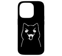 Freaky Cat Tongue Out Flight Meme White Graphic Case for iPhone 14 Pro