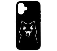 Freaky Cat Tongue Out Flight Meme White Graphic Case for iPhone 16