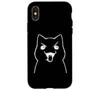 Freaky Cat Tongue Out Flight Meme White Graphic Case for iPhone X/XS