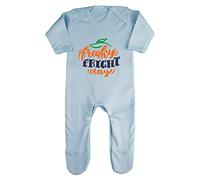 Freaky Fright Day [HALLO19] Baby Romper Jumpsuit with feet, 0-3 Months, Pastel Blue