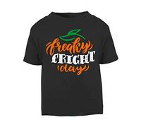 Freaky Fright Day [HALLO19] Short Sleeve Cotton Kids t Shirt, 2-3 Years, Black
