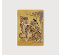 Freaky Tiger and Magpie | Classic Korean 19th-Century Folk Painting, Vintage Kawaii Print, Joseon Dynasty Fine Wall Art Poster Picture