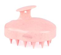FREATECH Wheat Straw Scalp Massager Shampoo Brush with Silicone Bristles for Hair Growth and Dandruff, Massager Scalp Scrubber Head Exfoliator for Wet & Dry Hair, Women Men Kids, Chalk Pink