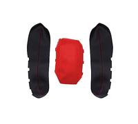 FREAZE 3pcs/set Microfiber Leather Car Center Console Lid Armrest Box Protection Cover Mat For Civic 10th Gen 2016 2017(Red-black splice)