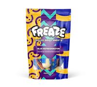 Freaze Blue Refreshinator Freeze Dried Retro Candy, Crunchy Fruit Candy, Tangy Fruity Snacks, Vegan and Halal Treats, Gluten Free Fruity Sweets, Rainbow Crunch Snack (Pack 1, Big Pouch (100gram))