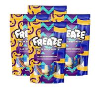 Freaze Blue Refreshinator Freeze Dried Retro Candy, Crunchy Fruit Candy, Tangy Fruity Snacks, Vegan and Halal Treats, Gluten Free Fruity Sweets, Rainbow Crunch Snack (Pack 4, Big Pouch (100gram))