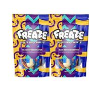 Freaze Blue Refreshinator Freeze Dried Retro Candy, Crunchy Fruit Candy, Tangy Fruity Snacks, Vegan and Halal Treats, Gluten Free Fruity Sweets, Rainbow Crunch Snack (Pack 2, Big Pouch (100gram))