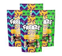Freaze Fruity Rainbow, Freeze Dried Rainbow Retro Candy, Crunchy Fruit-Candy, Tangy Fruity-Snacks, Vegetarians, Vegan and Halal Treats, Gluten Free (Pack 4, Big Pouch (100gram))