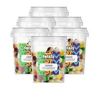 Freaze Fruity Rainbow, Freeze Dried Rainbow Retro Candy, Crunchy Fruit-Candy, Tangy Fruity-Snacks, Vegetarians, Vegan and Halal Treats, Gluten Free (Pack 6, Tub (100gram))