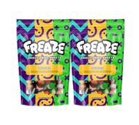Freaze Fruity Rainbow, Freeze Dried Rainbow Retro Candy, Crunchy Fruit-Candy, Tangy Fruity-Snacks, Vegetarians, Vegan and Halal Treats, Gluten Free (Pack 2, Big Pouch (100gram))