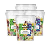 Freaze Fruity Rainbow, Freeze Dried Rainbow Retro Candy, Crunchy Fruit-Candy, Tangy Fruity-Snacks, Vegetarians, Vegan and Halal Treats, Gluten Free (Pack 4, XL Tub (177gram))