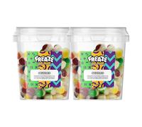 Freaze Fruity Rainbow, Freeze Dried Rainbow Retro Candy, Crunchy Fruit-Candy, Tangy Fruity-Snacks, Vegetarians, Vegan and Halal Treats, Gluten Free (Pack 2, Tub (100gram))