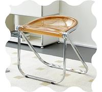 FREAZE Home Foldable Dining Chairs, 18inch Modern Acrylic Stool Clear Folding Seat For Living Room Kitchen Cafe, Outdoor Stool Simple And Portable (Color : Transparent Tea)