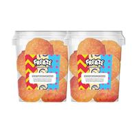 Freaze Jolly Bobs Freeze Dried Retro Candy, Crunchy Fruit-Candy, Tangy Fruity Snacks, Vegetarians, Vegan and Halal Treats, Gluten Free Fruity Sweets with Crunch, Rainbow (Pack 2, Orange)