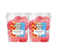 Freaze Jolly Bobs Freeze Dried Retro Candy, Crunchy Fruit-Candy, Tangy Fruity Snacks, Vegetarians, Vegan and Halal Treats, Gluten Free Fruity Sweets with Crunch, Rainbow (Pack 2, Cherry)