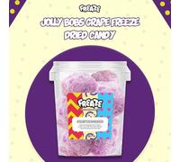 Freaze Jolly Bobs Freeze Dried Retro Candy, Crunchy Fruit-Candy, Tangy Fruity Snacks, Vegetarians, Vegan and Halal Treats, Gluten Free Fruity Sweets with Crunch, Rainbow (Pack 2, Grape)