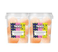 Freaze Sour Freeze Dried Retro Candy, Crunchy Fruit-Candy, Tangy Fruity Snacks, Vegetarians, Vegan and Halal Treats, Gluten Free Fruity Sweets, Rainbow Fruit (Pack 2, Orange Shocker)
