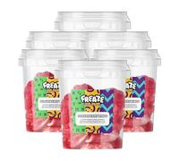 Freaze Strawberry Rings Freeze Dried Retro Candy, Crunchy Fruit-Candy, Tangy Fruity Snacks, Vegan and Halal Treats, Gluten Free Fruity Sweets, Rainbow (Pack 6, Tub (100gram))