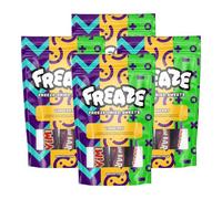 Freaze Vimberry Freeze Dried Retro Candy, Crunchy Fruit-Candy, Fruity Dried Snack, Vegetarian and Halal Treats, Gluten Free Fruity Sweets, Tangy Rainbow Fruit Flavor (Pack 4, Big Pouch (100gram))