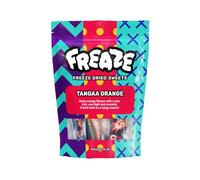 FreazeTangaa Orange Freeze Dried Candy, Crunchy Fruit-Candy, Tangy Fruity Snacks, Vegan and Halal Treats, Gluten Free Fruity Sweets, Rainbow Crunch Snack (Pack 6, Big Pouch (100gram))