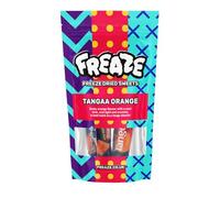 FreazeTangaa Orange Freeze Dried Candy, Crunchy Fruit-Candy, Tangy Fruity Snacks, Vegan and Halal Treats, Gluten Free Fruity Sweets, Rainbow Crunch Snack (Pack 6, Small Pouch (50gram))