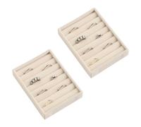Frebeauty Mini Jewellry Trays for Drawer,2 Pack 7 Slots Ring Organiser