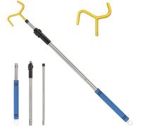 Frebuta Drapery Pull Rod,36“ to 63” Curtain Pull Telescoping Pole Heavy Duty For Curtains Wand Stainless Steel Tubes Soft Sponge Handle Rod for Curtains Extension Pole Lightweight(Yellow Black )