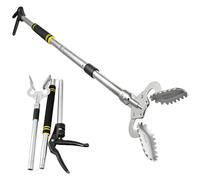 Frebuta Heavy Duty Reacher Grabber Pickup Tool,53inch Extra Long Fireplace Fits Grabber Reacher Tool Aluminum Alloy Trash Picker Wide Jaws Hollow Wood Grabber Tool Log BBQ Tongs Study Durable Handle