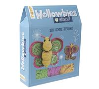 Frech Wollowbies Häkelset Schmetterling: Anleitung und Material für einen fröhlichen Schmetterling zum Selber-Häkeln. Mit Holzknopf und Stofflabels zum Individualisieren. Fertiges Modell ca. 12 cm