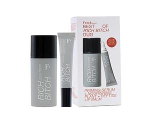 Freck Beauty RICH Babe Duo Protect + Prime Serum and Lip Balm Set | Hydrating Face Primer Glow Barrier Makeup Base Plumping Lip Treatment Smooth Nourished Lips