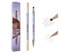 Freckle Pen 2-in-1 Dual-Ended,Waterproof & Smudge-Proof Fake Freckles Makeup, Long-Lasting Natural Sun-Kissed Look, Light Brown Realistic Freckle Stamp with Precision Tip for Face, Nose & Cheeks