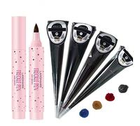 Freckle Pen and Temporary Tattoos Pencil Set, Henna Tattoos Kit- Light Brown Freckle Pen and 4Pcs Tattoo Sticks, DIY Body Art Painting for Women Men