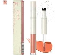 Freckle Pen Blush Creamy Peach Liquid Blusher - Buildable Lightweight Makeup Stick for Natural Cheek Nose Forehead Flush, Multi-Pronged Precision Applicator, Warm Peach-Orange Hue, 1.7g Net Weight