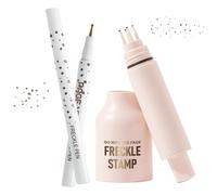 Freckle Stamp & Pen Kit for Realistic Fake Freckles - Liquid Formula Waterproof & Smudge Proof, Natural Looking Sun-kiss Freckles Makeup for Women & Teens,Easy Application,Quick Drying - DARK BROWN