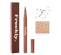 Freckly Freckle Pen with Precise Fine Tip for Natural Fake Faux - Medium Warm Brown Long-Lasting Waterproof Smudge-Proof Formula, Skin-Friendly Gentle Stamp Applicator Tool for Daily Casual