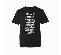 Fred Again Shirt - Repeating Name Text Graphic Design - Music Fan Inspired Aesthetic Quote T-Shirt (Black, S Years)