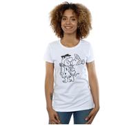 Fred and Wilma Kiss Cotton T-Shirt The Flintstones White XL