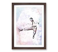 Fred Astaire Dancing in Abstract Framed Print | A2 Walnut Framed Wall Art | Ready to Hang | Abstract Fantasy Picture | Living Room Bedroom Lounge Office
