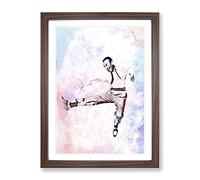 Fred Astaire Dancing In Abstract Modern Art Framed Print | A4 Walnut Framed Wall Art | Ready to Hang | Abstract Fantasy Picture | Living Room Bedroom Lounge Office