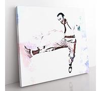 Fred Astaire Dancing in Abstract Modern Canvas Wall Art Print Ready to Hang, Framed Picture for Living Room Bedroom Home Office Décor, 35x35 cm (14x14 Inch)