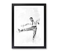 Fred Astaire V3 Modern Framed Print | A2 Black Framed Wall Art | Ready to Hang | Modern Nature Picture | Living Room Bedroom Lounge Office