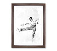 Fred Astaire V3 Modern Framed Print | A4 Walnut Framed Wall Art | Ready to Hang | Modern Nature Picture | Living Room Bedroom Lounge Office