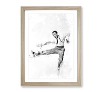 Fred Astaire V3 Modern Framed Wall Art Print, Ready to Hang Picture for Living Room Bedroom Home Office Décor, Oak A2 (64 x 46 cm)