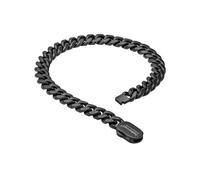 Fred Bennett Stainless Steel Black Brushed Curb Chain 21.5cm Bracelet B5569B - Stainless Steel