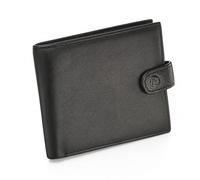 Fred Bennett Black Leather Wallet Coin Purse W014 - Polished - Stainless Steel