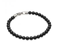 Fred Bennett Black Onyx Beaded Bracelet B5425B - Contemporary Appeal | Acotis - Stainless Steel / Stone