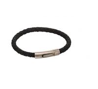 Fred Bennett Black Suade Antique Silver Clasp Bracelet B5138 - - Stainless Steel