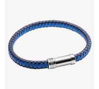 Fred Bennett Blue Leather & Stainless Steel Braided Bracelet B5275