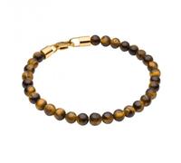 Fred Bennett Brown Tigers Eye Beaded Bracelet B5427Y - Bold Statement | - Stainless Steel / Stone