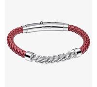 Fred Bennett Burgundy Leather Chain Detail Bracelet B5623